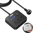 3-Outlet Extender Power Strip with 3 USB Ports/Night Light