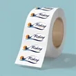 4" x 2" BOPP stickers on roll - 3.5mil