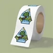 4" x 4" BOPP stickers on roll - 3.5mil