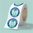 5" x 5" BOPP stickers on roll - 3.5mil