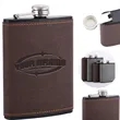 8Oz. Customizable Leather-Wrapped Hip Flask