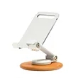 Clear Acrylic Adjustable Phone Stand with Wooden Base