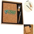 Cork Journal with Pen and Keychain Set
