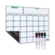 PVC Magnetic Reusable Fridge Whiteboard Calendar w/4 Markers