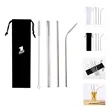 4pc Stainless Steel Bubble Straw Set w/ Bag
