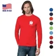 USA-Union Made Pre-Shrunk Long Sleeve Crew Tee Shirt