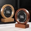 Round Wooden Crystal Award