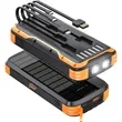 40000mAh  Portable Solar Phone Charger Built in 4 Cables