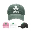 St Patrick's Day Clover Cotton Washed Baseball Cap
