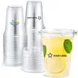 24O Disposable PET Plastic Cups with Clear Lids