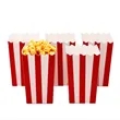 Red White Striped Classic Popcorn Boxes for Movie Night