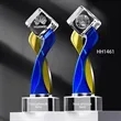 Twisted colored crystal cube award