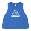 July 4th Women's Racerback Cropped Tank - 2 DTF(FC,BackNeck)