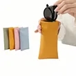 Portable Leather Glasses Case Squeeze Top