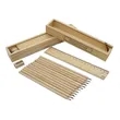 12- Piece Colored Pencil Set In Wooden Ruler Box
