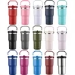 Flip Straw Tumbler with Handle 20 oz Twist On Lid Bottle