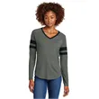 Sport-Tek Women's Halftime Stripe Long Sleeve V-Neck Tee