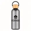 21 oz PET Water Bottle with Bamboo Lid & Handle