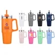30 oz. Vacuum Stainless Steel Travel Mug w/ Handle & Straw