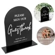 5x7Inch Acrylic Wedding Table Numbers Please Sign W/ Holder