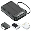20000mAh Portable Solar Power Bank Charger Built-in Cables