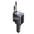 Fast Charging Retractable Car Charger For  USB C