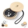 Travel usb charging cable adapter kit with wooden case