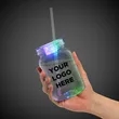 Multi Color LED 20oz Mason Jar with Straw