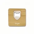 Square Wooden Stainless Steel Beer Bottle Opener