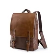 Brown 15in PU Leather Backpack