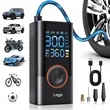 Portable Tire Inflator with LED Pressure Gauge