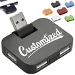 4-Port USB 2.0 Hub with Flip Connector and Compact Design