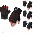 Fingerless Workout Gloves Gym Lifting Exercise W/ Wrist Wrap