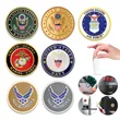 Military Appreciation Round Metal Medallions Peel and Stick