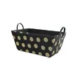 Empty Black & Gold Fabric Storage Basket 15"
