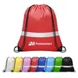Polyester Drawstring Backpack with Reflective Strip