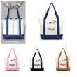 100% Cotton Canvas Tote Bag Top Zipper Closure
