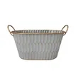 White & Gold Embossed Basket 12"