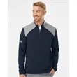 Adidas Men's Textured Mixed Media Quarter-Zip Pullover
