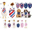 Patriotic Pet Bandana and Denim Hat Set for Independence Day