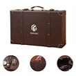 Home travel spacious vintage style wooden leather suitcase