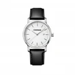 Urban Classic Silver Dial Black Leather Strap