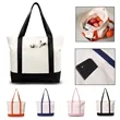 Canvas Tote Bag with External Pocket