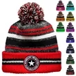 Classic Cuff Winter Beanie Hat with Pom Toque