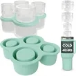 4 Pcs Silicone Cylinder Tumbler Ice Cube Mold with Lid