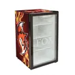 80L Large Countertop Fridge with Wrap and Door Glass Etching