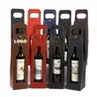 PU Leather Wine Carrier Tote Bags Bottles Packing Holder