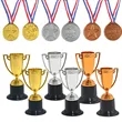 Mini Trophies Medals Set for Kids Adults Party Sports Awards
