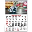3-Months-In-View Half Apron Calendar - 4-Color Imprint