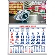 3-Months-In-View Half Apron Calendar - 4-Color Imprint